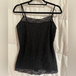 Black camisole with full lace overlay